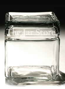48oz Anchor Hocking Stackable Square Glass Jar
