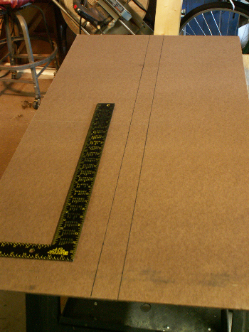 Start by marking the hardboard